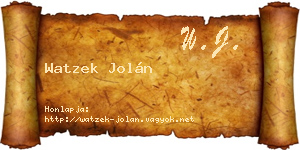 Watzek Jolán névjegykártya