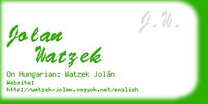 jolan watzek business card